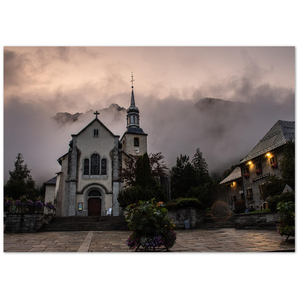 Chamonix Church Sunset